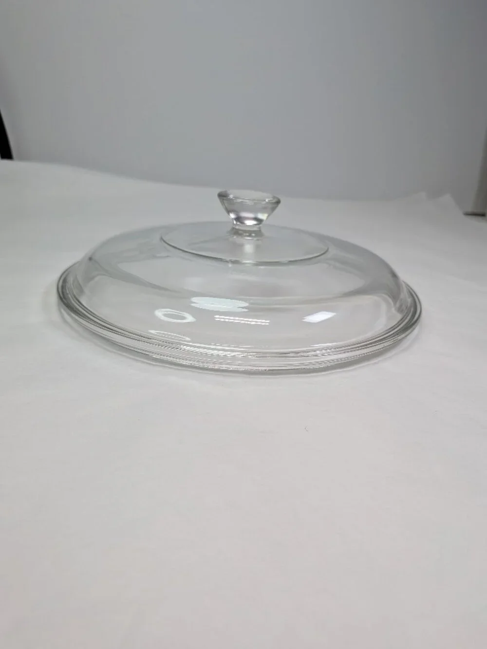 Vintage Clear Glass Round Replacement Casserole Dish Lid 7 3/4